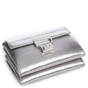Coccinelle Arlettis Metallic Silver Women’s Spacious Clutch Large Wallet